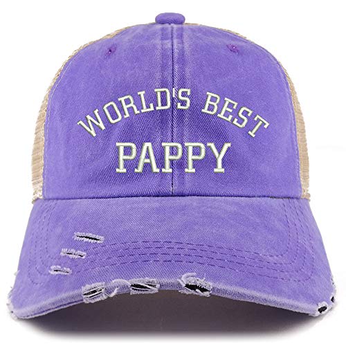 Trendy Apparel Shop World's Best Pappy Washed Front Mesh Back Frayed Bill Cap