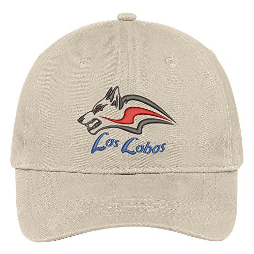 Trendy Apparel Shop Los Lobos Embroidered Soft Crown 100% Brushed Cotton Cap