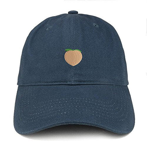 Trendy Apparel Shop Peach Emoticon Embroidered 100% Soft Brushed Cotton Low Profile Cap