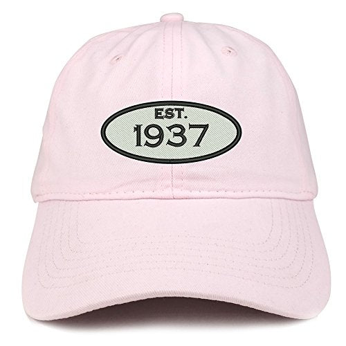 Trendy Apparel Shop Established 1937 Embroidered 84th Birthday Gift Soft Crown Cotton Cap