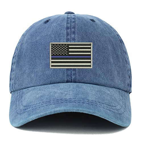 Trendy Apparel Shop XXL USA TBL Flag Embroidered Unstructured Washed Pigment Dyed Baseball Cap