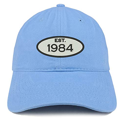 Trendy Apparel Shop Established 1984 Embroidered 37th Birthday Gift Soft Crown Cotton Cap