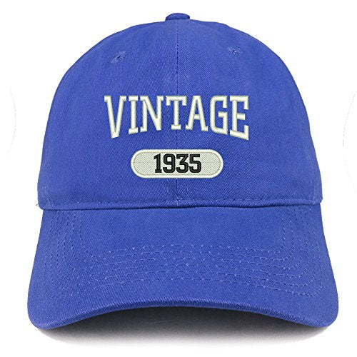 Trendy Apparel Shop Vintage 1935 Embroidered 86th Birthday Relaxed Fitting Cotton Cap