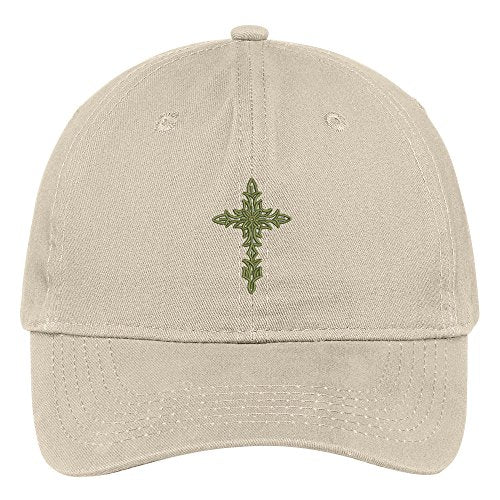 Trendy Apparel Shop Tribal Cross Embroidered Low Profile Soft Cotton Brushed Baseball Cap