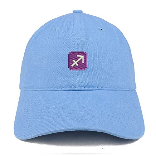 Trendy Apparel Shop Emoticon Sagittarius Embroidered 100% Soft Brushed Cotton Low Profile Cap