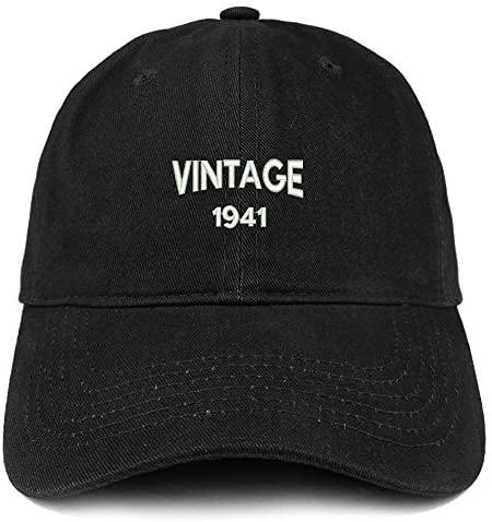 Trendy Apparel Shop Small Vintage 1941 Embroidered 80th Birthday Adjustable Cotton Cap