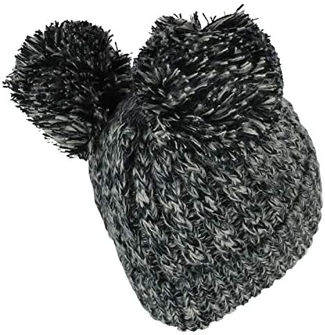 Trendy Apparel Shop Pom Pom Ears Winter Cable Knit Cuff Long Beanie