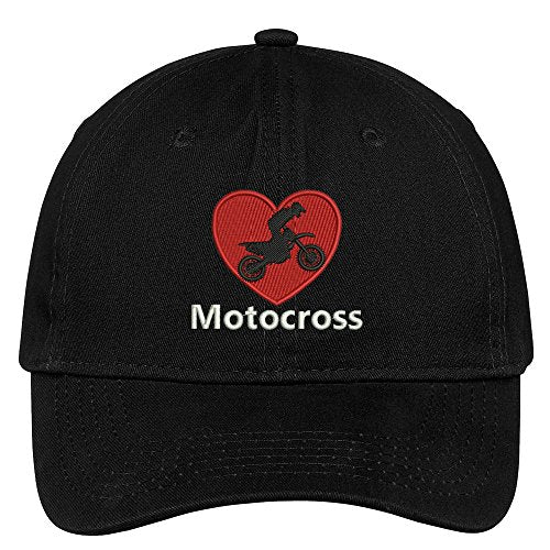 Trendy Apparel Shop Motocross Heart Embroidered Soft Crown 100% Brushed Cotton Cap