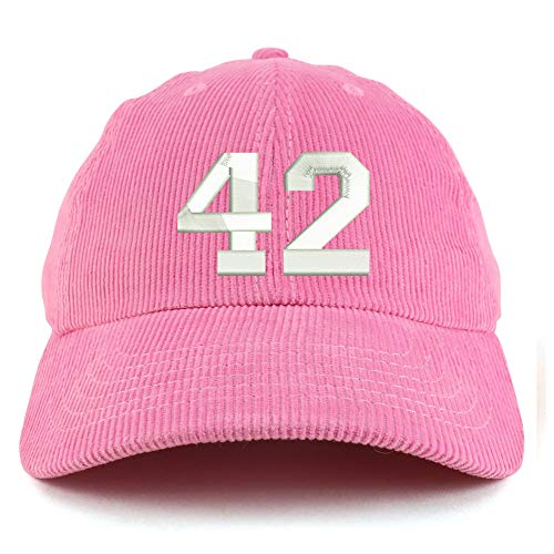 Trendy Apparel Shop Number 42 Collegiate Varsity Font Corduroy Unstructured Cap