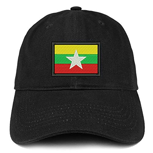 Trendy Apparel Shop Myanmar Flag Embroidered Unstructured Cotton Dad Hat