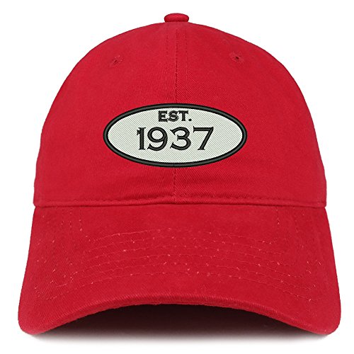 Trendy Apparel Shop Established 1937 Embroidered 84th Birthday Gift Soft Crown Cotton Cap