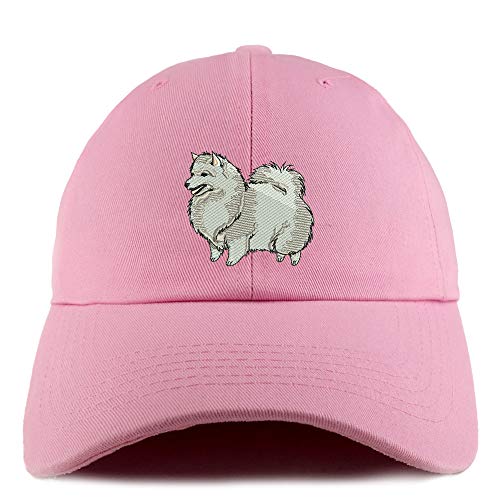 Trendy Apparel Shop Spitz Dog Embroidered Low Profile Soft Cotton Dad Hat Cap