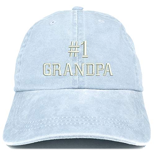 Trendy Apparel Shop Number 1 Grandpa Embroidered Washed Cotton Adjustable Cap