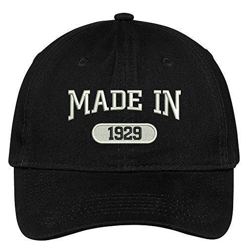 Trendy Apparel Shop 90th Birthday - Made in 1929 Embroidered Low Profile Cotton Baseball Cap