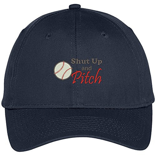 Trendy Apparel Shop Softball Pitch Embroidered Adjustable Baseball Cap