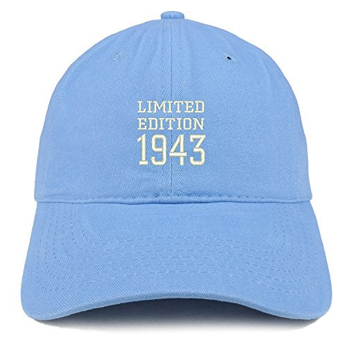 Trendy Apparel Shop Limited Edition 1943 Embroidered Birthday Gift Brushed Cotton Cap