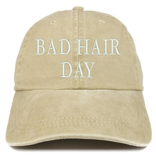 Trendy Apparel Shop Bad Hair Day Embroidered 100% Cotton Baseball Cap