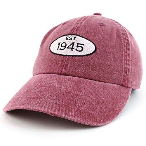 Trendy Apparel Shop 75th Birthday Established 1946 Washed Cotton Adjustable Cap