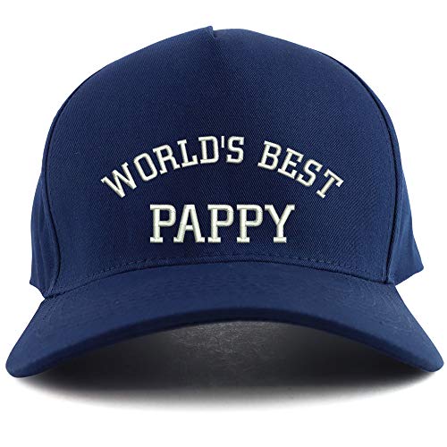 Trendy Apparel Shop World's Best Pappy Embroidered Oversized 5 Panel XXL Baseball Cap