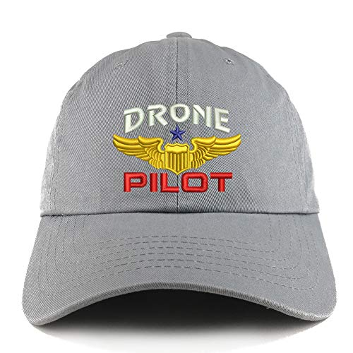 Trendy Apparel Shop Drone Pilot Aviation Wing Embroidered Low Profile Soft Cotton Dad Hat Cap