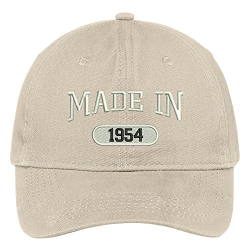 Trendy Apparel Shop 65th Birthday - Made in 1954 Embroidered Low Profile Cotton Baseball Cap