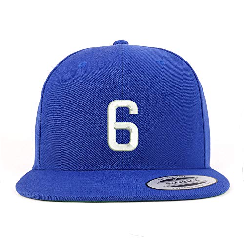 Trendy Apparel Shop Number 6 Embroidered Snapback Flatbill Baseball Cap