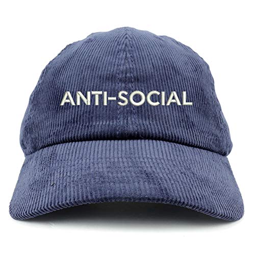 Trendy Apparel Shop Anti Social Cotton Corduroy Unstructured Baseball Cap