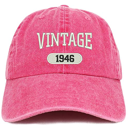 Trendy Apparel Shop 75th Birthday Vintage 1946 Washed Cotton Adjustable Cap