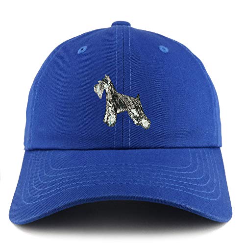 Trendy Apparel Shop Miniature Schnauzer Dog Embroidered Low Profile Soft Cotton Dad Hat Cap