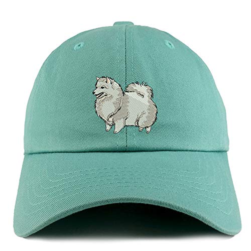 Trendy Apparel Shop Spitz Dog Embroidered Low Profile Soft Cotton Dad Hat Cap