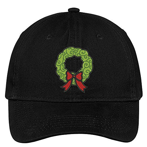 Trendy Apparel Shop Christmas Wreath Embroidered Christmas Themed Cotton Baseball Cap