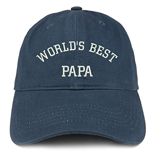 Trendy Apparel Shop World's Best Papa Embroidered Soft Brushed Cotton Cap