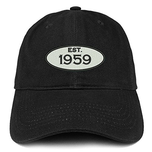 Trendy Apparel Shop Established 1959 Embroidered 62nd Birthday Gift Soft Crown Cotton Cap