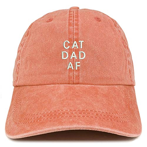 Trendy Apparel Shop Cat Dad AF Embroidered Washed Low Profile Cap