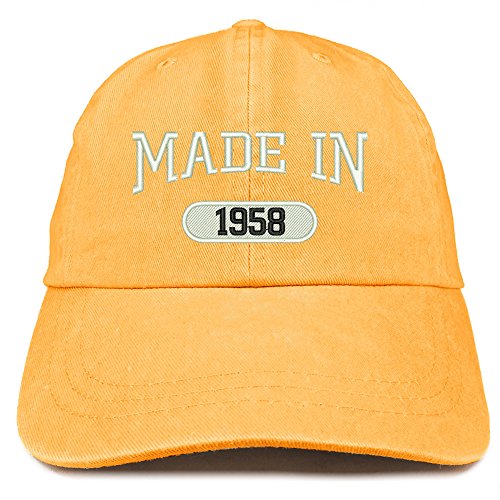 Trendy Apparel Shop Made in 1958 Embroidered 63rd Birthday Washed Baseball Cap