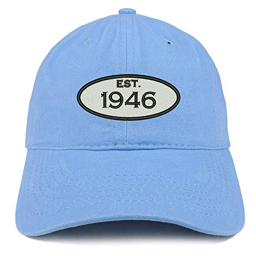 Trendy Apparel Shop 75th Birthday Established Year Soft Crown Brushed Cotton Cap