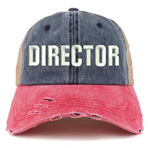 Trendy Apparel Shop Director Embroidered Washed Front Frayed Bill Cap