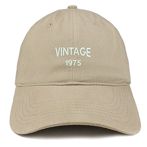 Trendy Apparel Shop Small Vintage 1975 Embroidered 46th Birthday Adjustable Cotton Cap