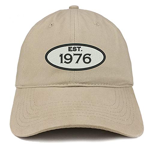 Trendy Apparel Shop 45th Birthday Established 1976 Soft Crown Brushed Cotton Cap