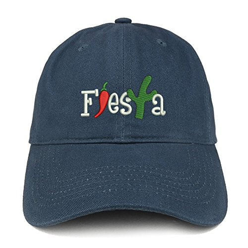 Trendy Apparel Shop Fiesta Embroidered Low Profile Soft Cotton Baseball Cap