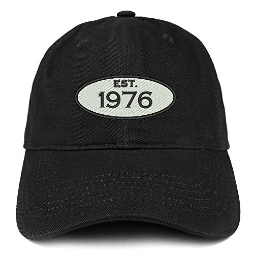 Trendy Apparel Shop Established 1976 Embroidered 45th Birthday Gift Soft Crown Cotton Cap