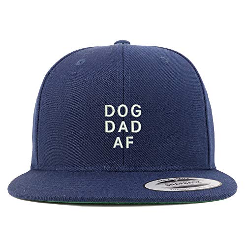 Trendy Apparel Shop Dog Dad AF Structured Flatbill Snapback Cap