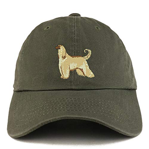 Trendy Apparel Shop Afghan Hound Dog Embroidered Low Profile Soft Cotton Dad Hat Cap