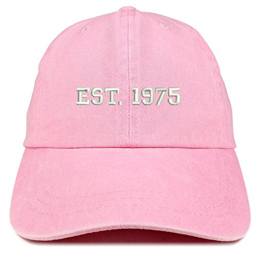 Trendy Apparel Shop EST 1975 Embroidered - 46th Birthday Gift Pigment Dyed Washed Cap