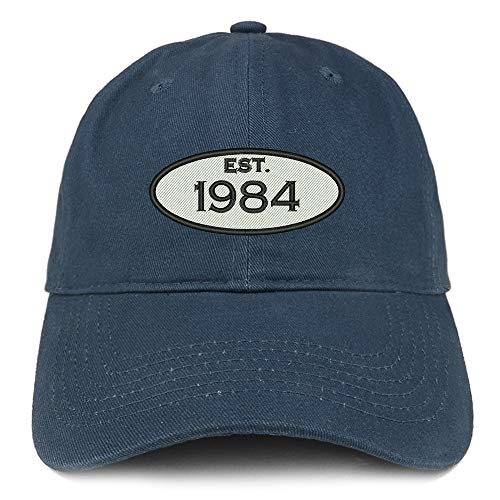 Trendy Apparel Shop Established 1984 Embroidered 37th Birthday Gift Soft Crown Cotton Cap