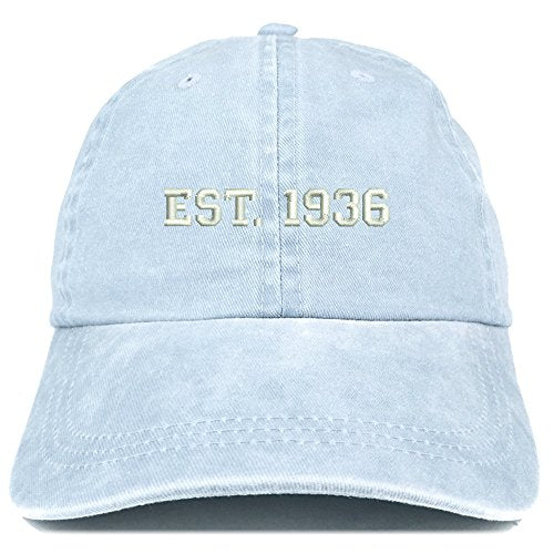 Trendy Apparel Shop EST 1936 Embroidered - 85th Birthday Gift Pigment Dyed Washed Cap