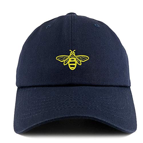 Trendy Apparel Shop Bee Embroidered Solid Adjustable Unstructured Dad Hat