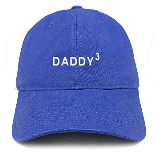 Trendy Apparel Shop Daddy of 3 Embroidered Cotton Dad Hat