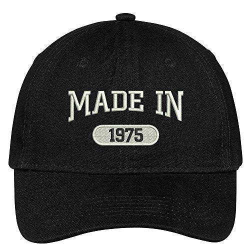 Trendy Apparel Shop 44th Birthday - Made in 1975 Embroidered Low Profile Cotton Baseball Cap