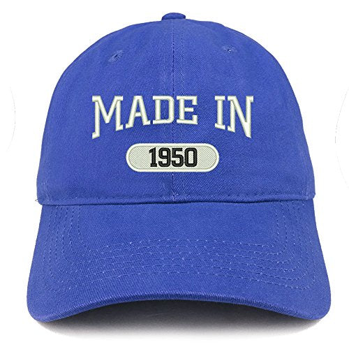 Trendy Apparel Shop Made in 1950 Embroidered 71st Birthday Brushed Cotton Cap